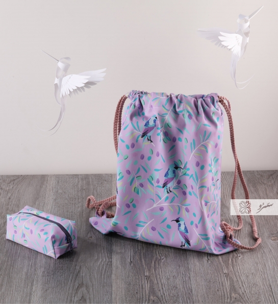 Purple bag and small case- The Palestinian sunbird