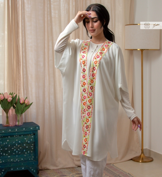 Hand-embroidered roses Bisht - Isdud area