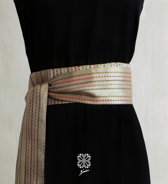 Saya earth belt - Brown with colored stripes