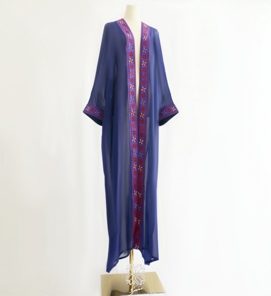 Hand-embroidered stars abaya - Royal blue color